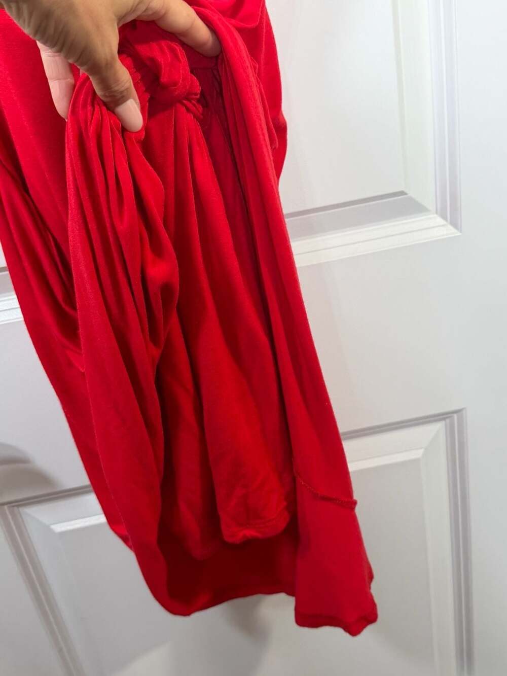 Stella Luce Red Sleeveless Scoop Neck Side Knot Midi Dress Size Large - Picture 4 of 5